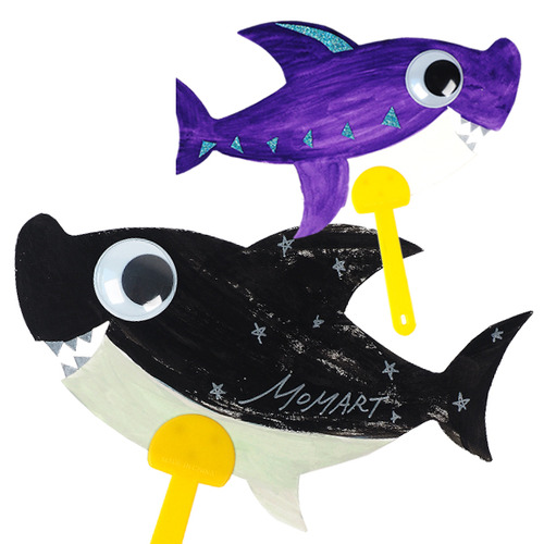 맘아트 부채 만들기 2개 상어 DIY 바다 여름 방과후 수업 미술 돌봄