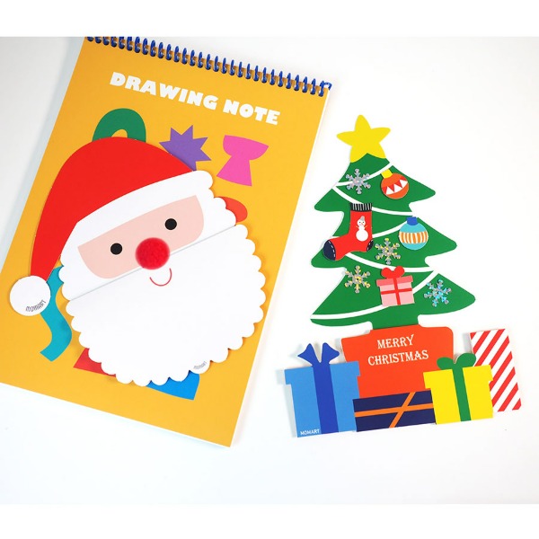 맘아트 DIY 크리스마스 카드 만들기 2종 트리와 산타