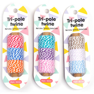 맘아트 트와인끈 3색 Tri-pole twine 36m 포장끈 리본 공예 선물포장