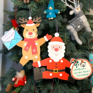 맘아트 DIY 페이퍼 무빙 산타와 루돌프 만들기 함께 키트 종이공예 크리스마스만들기